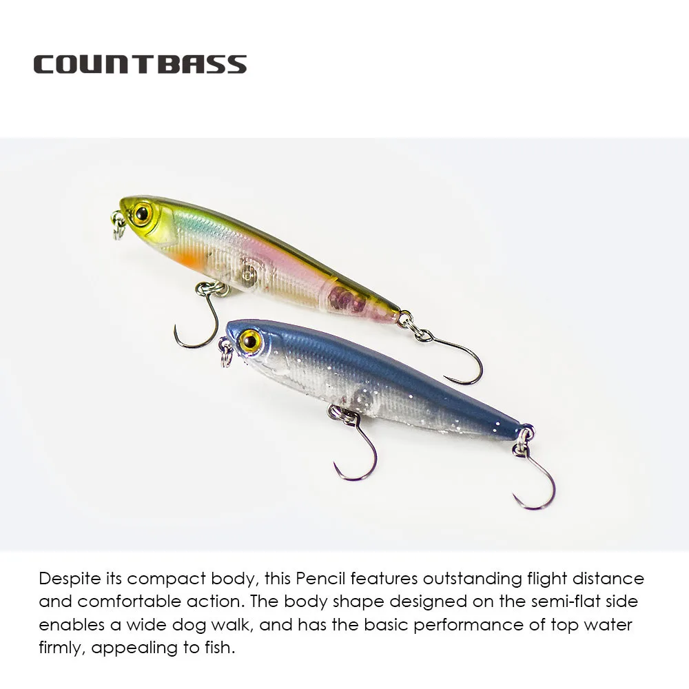 COUNTBASS Wobbler Topwater 55mm 2-3/16" 3g 1/8 oz. Señuelo flotante con tapón de lápiz, Señuelos de pesca para pescadores, La Peche Au Leurre Hardbaits - imagen 4