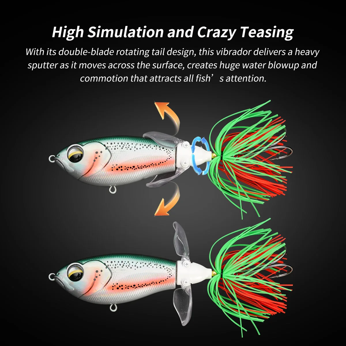 Señuelo de pesca Whopper, señuelos de agua superiores, señuelos Crankbaits, cebo giratorio, cebo Artificial para pesca, 9,5 cm, 19,5g, para señuelo de lubina - imagen 2