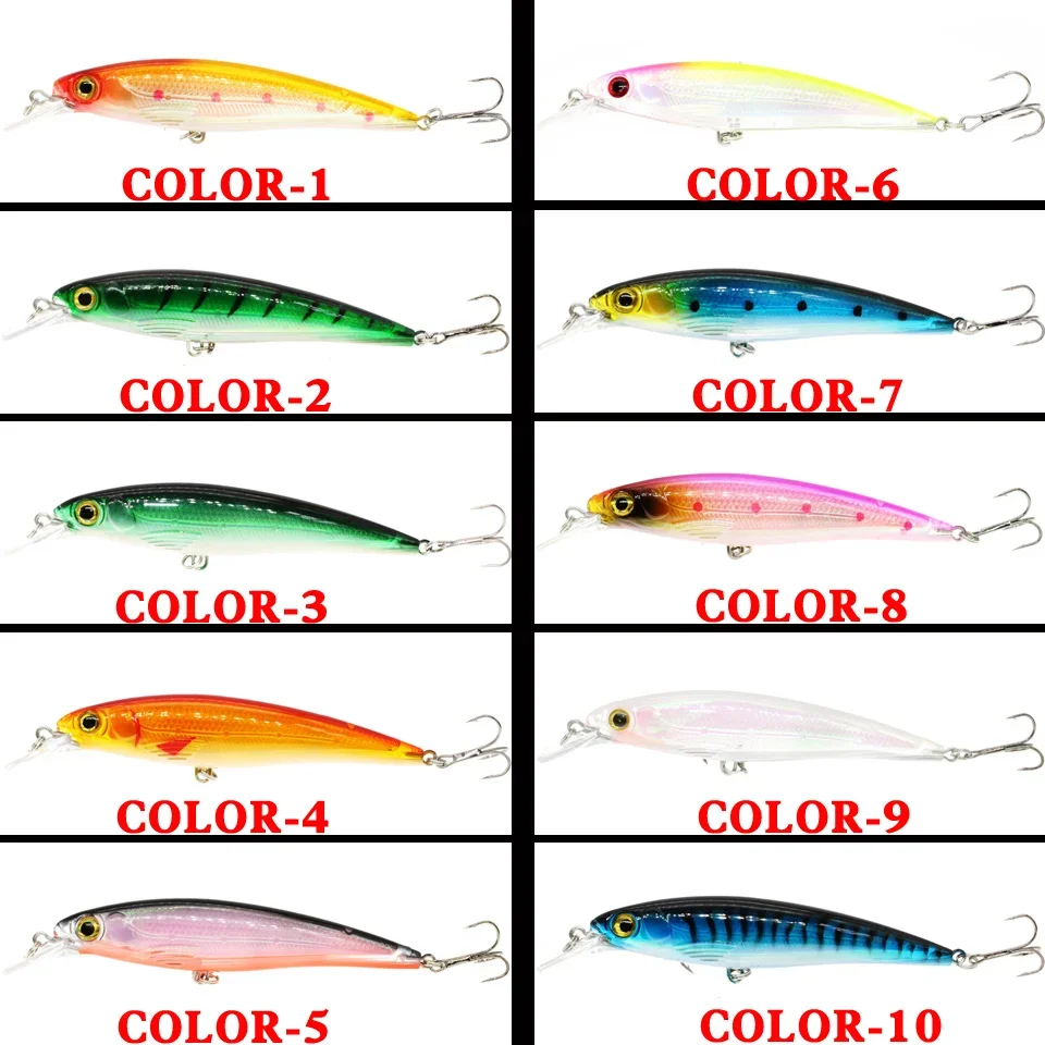 LEOSPORT-señuelo de pesca de pececillos flotantes, cebo Artificial duro láser, ojos 3D, 11cm, 13,4g, Wobblers, Crankbait, Minnows, 1 piezas - imagen 4