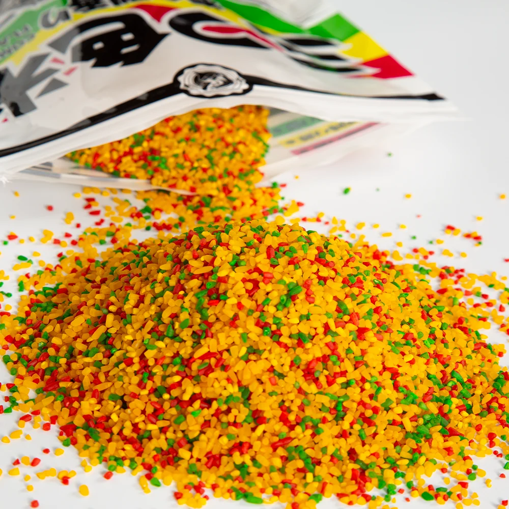 Nuevo 500G sabor compuesto tricolor procesamiento natural material de anidación aditivos de musk cebo de carpa cruciana pellets cebo de carpa - imagen 4