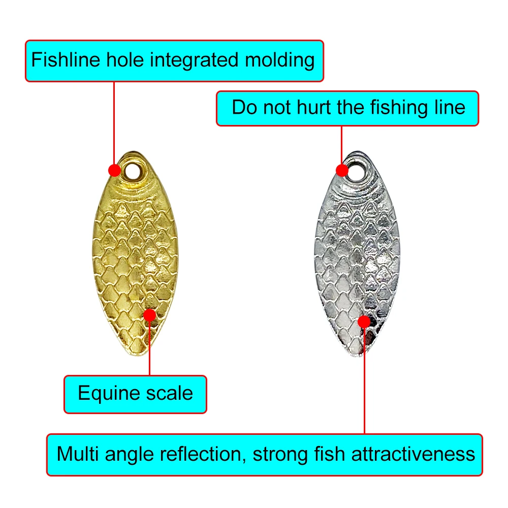 50 Uds cebo giratorio Spinners cuchara señuelos Lucio señuelo de pesca de Metal lentejuelas de semilla de melón girar para atrapar peces - imagen 3