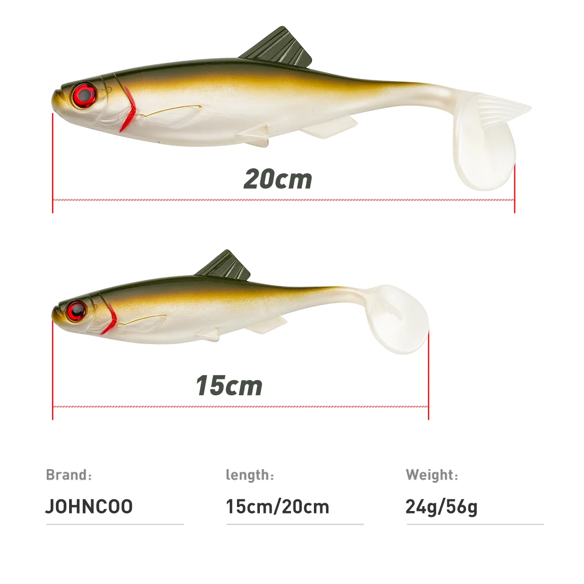 Cebo suave grande que se hunde, 15cm, 20cm, Señuelos de pesca, cebo suave, perca, Lucio, SwimBait, Crankbait, aparejos de pesca - imagen 2