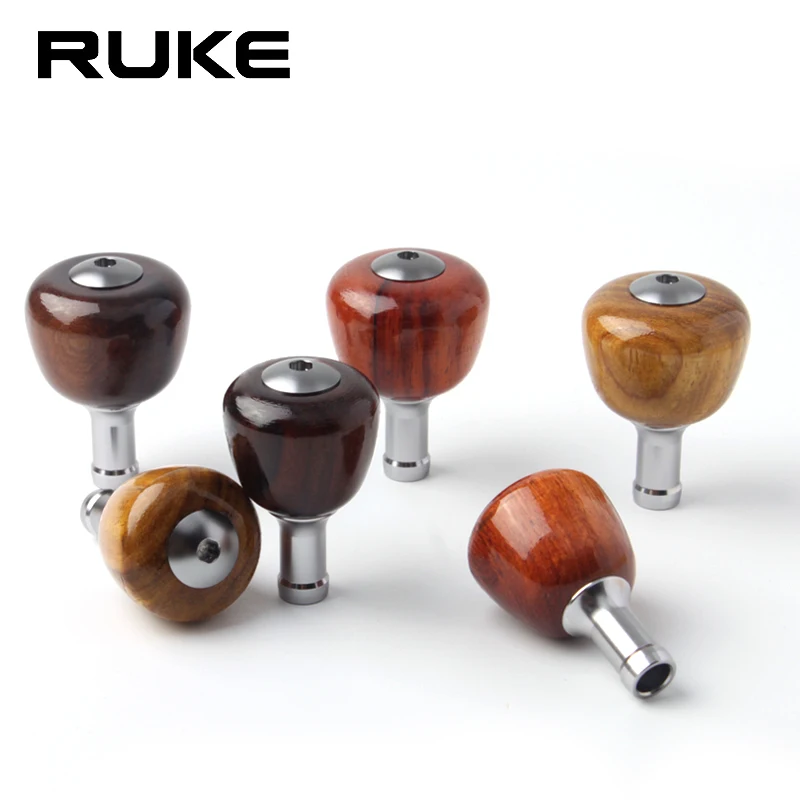 Ruke mango de carrete de pesca, perilla de madera para accesorio de carrete Dai/Shim, materiales de sándalo rojo para fundición S/D y carrete giratorio, 1 unidad - imagen 2