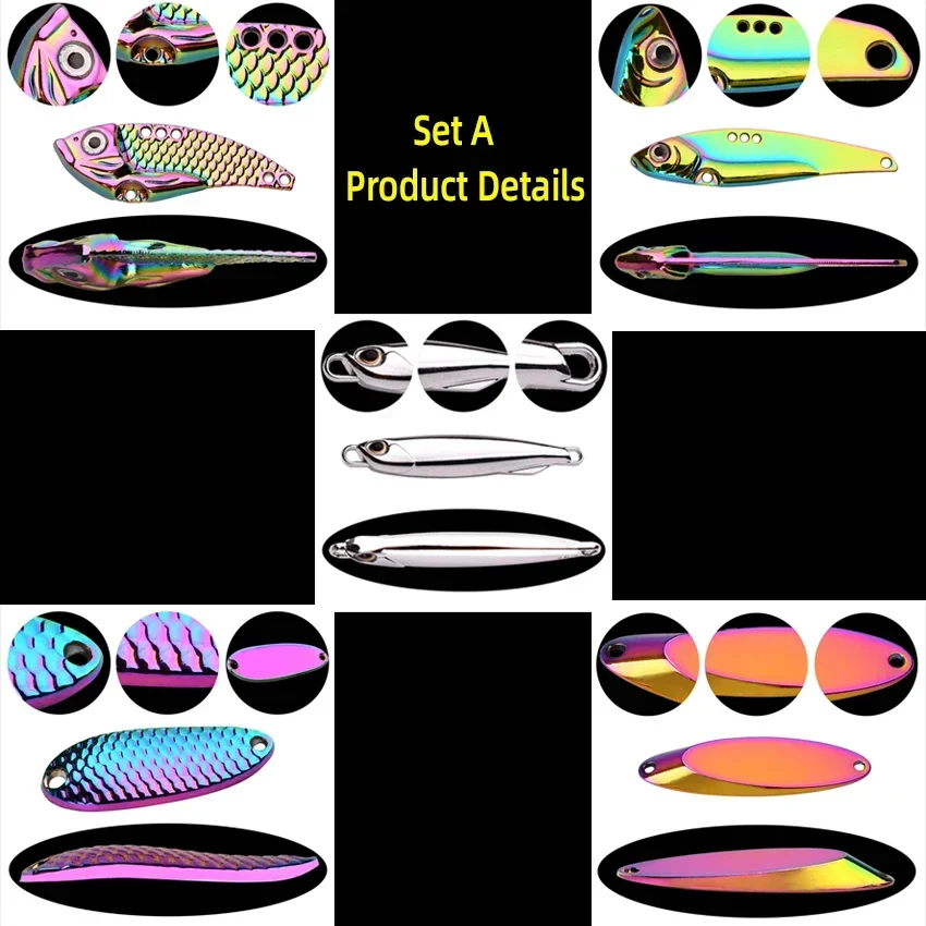 5 unids/lote Wobbler señuelos 3g/10g/15g Metal Vib señuelo de Pesca set hundimiento Metal duro VIB Señuelos de Pesca de Mar cebo de Pesca Artificial - imagen 2