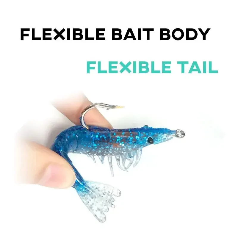 4 Uds 3g cebo para peces cebo para camarones simulación luminosa cebo suave para camarones aparejos blandos artificiales señuelo de pesca lubina aparejos de pesca de mar - imagen 5