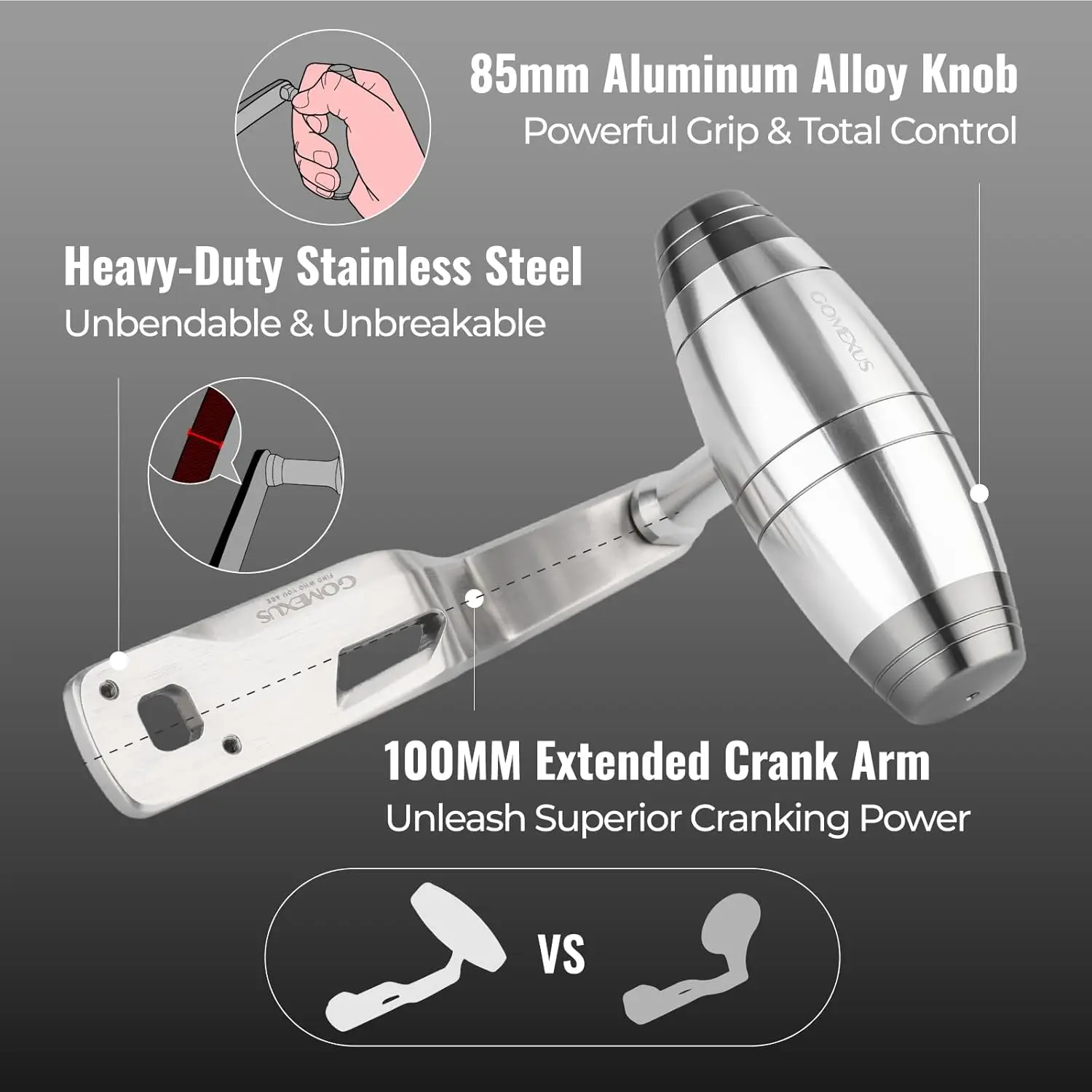 Mango eléctrico GOMEXUS Compatible con carretes Shimano Talica, mango de carrete de pesca de gran juego resistente para a la curricán de agua salada y atún - imagen 4