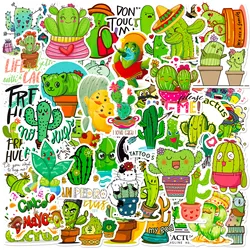 50 Uds. De pegatinas de grafiti de dibujos animados de plantas y Cactus, bricolaje, teléfono, guitarra, portátil, maleta, taza, pegatina impermeable, juguete para niños
