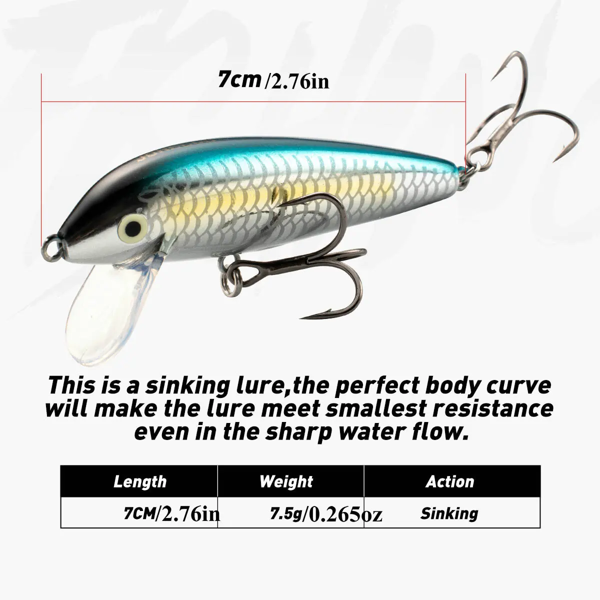 Jerkbait tipo Minnow – Señuelo duro para lubina y trucha - imagen 4
