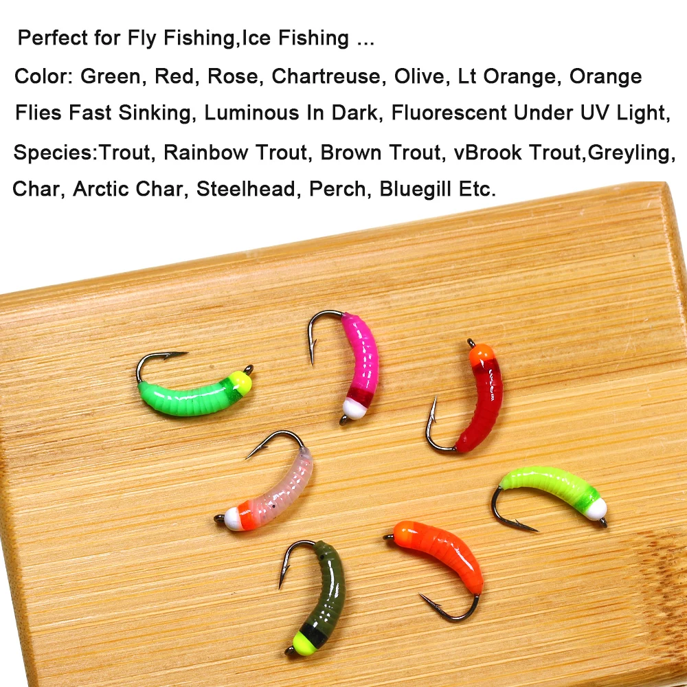 Perfecto para la pesca con mosca, vibrantes coloridos y ganchos duraderos para una variedad de especies