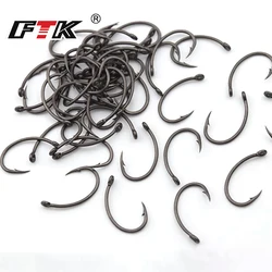 FTK anzuelos carpa púas PTFE acero inoxidable carbono curvo ancho