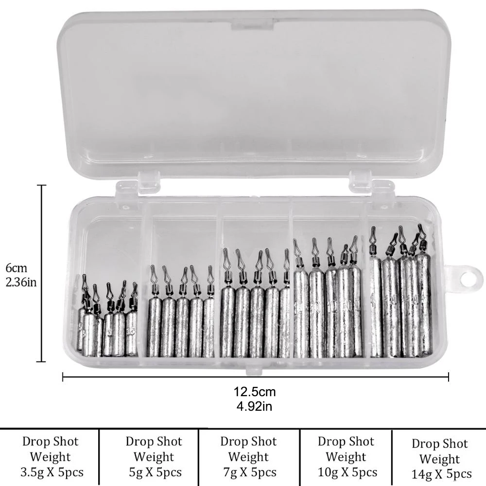 Plomos de pesca con forma de barra, 25 piezas, 3,5g, 5g, 7g, 10g, 14g, 20g, Bullet Pike, accesorios para aparejos de pesca de lubina - imagen 4