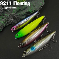 Cebo Stickbait Topwater de superficie para lucio, perfil lápiz popper