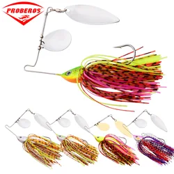 Spinnerbait metalico con barba y lentejuelas - 10 cm de largo