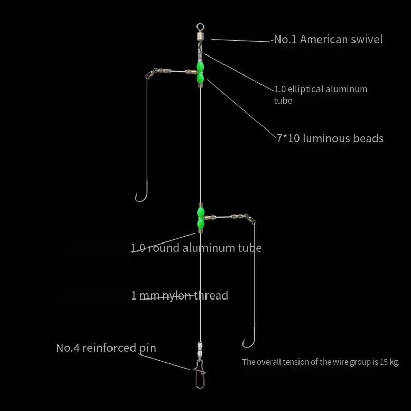 Aparejos de pesca PD, juego de sedal Tenpin de nailon, accesorios de conector de calabaza de fundición larga para pesca en el rama, aficionados al mar - imagen 4