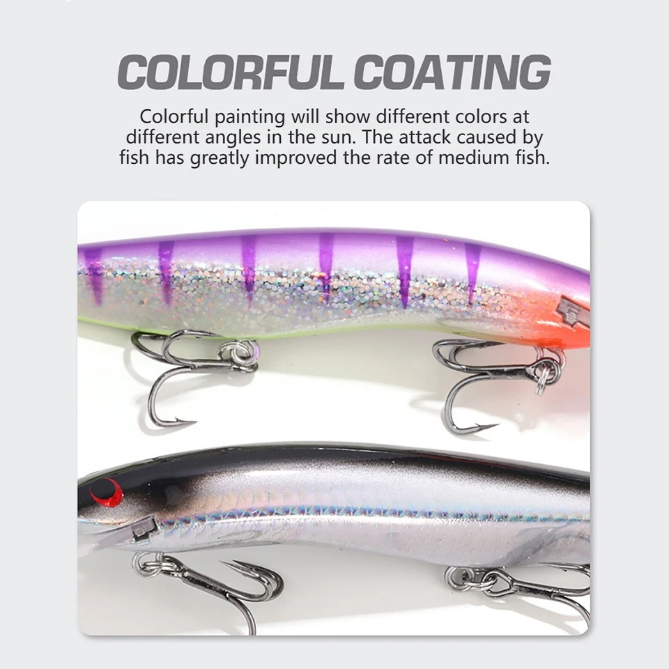 WALK FISH 1 unidad 120mm 24g Mino de doble lengua sumergible cebo duro de largo alcance tablero de lengua larga señuelo cebo simulado cebo pargo - imagen 4