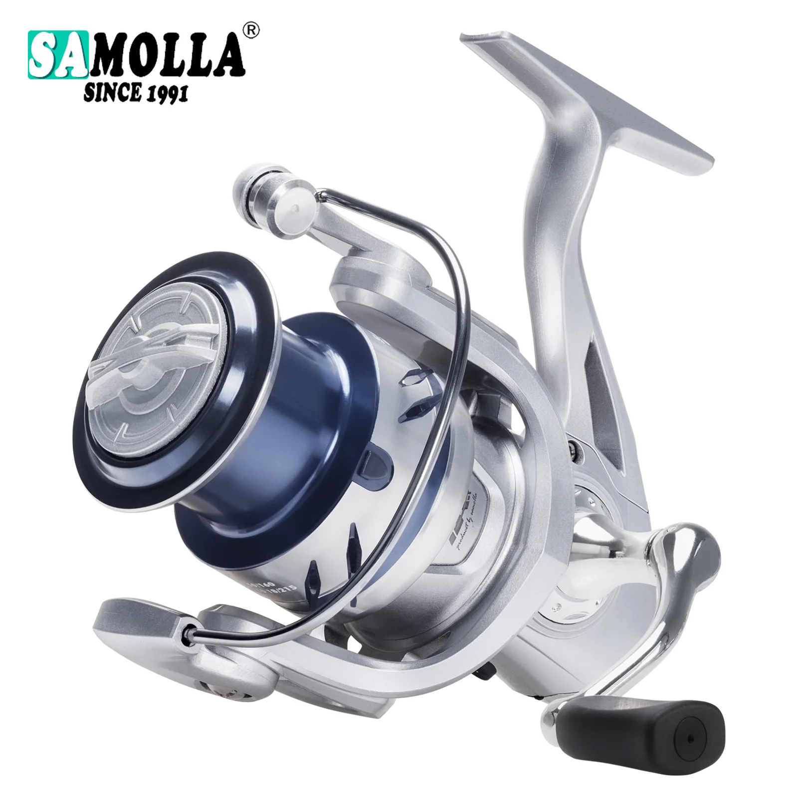 Carretes de pesca SAMOLLA, carretes giratorios 1000-7000 6 + 1BB 5,2: 1, arrastre máximo de 12KG, carrete poco profundo de tiro lejano, carretes a prueba de agua para agua salada