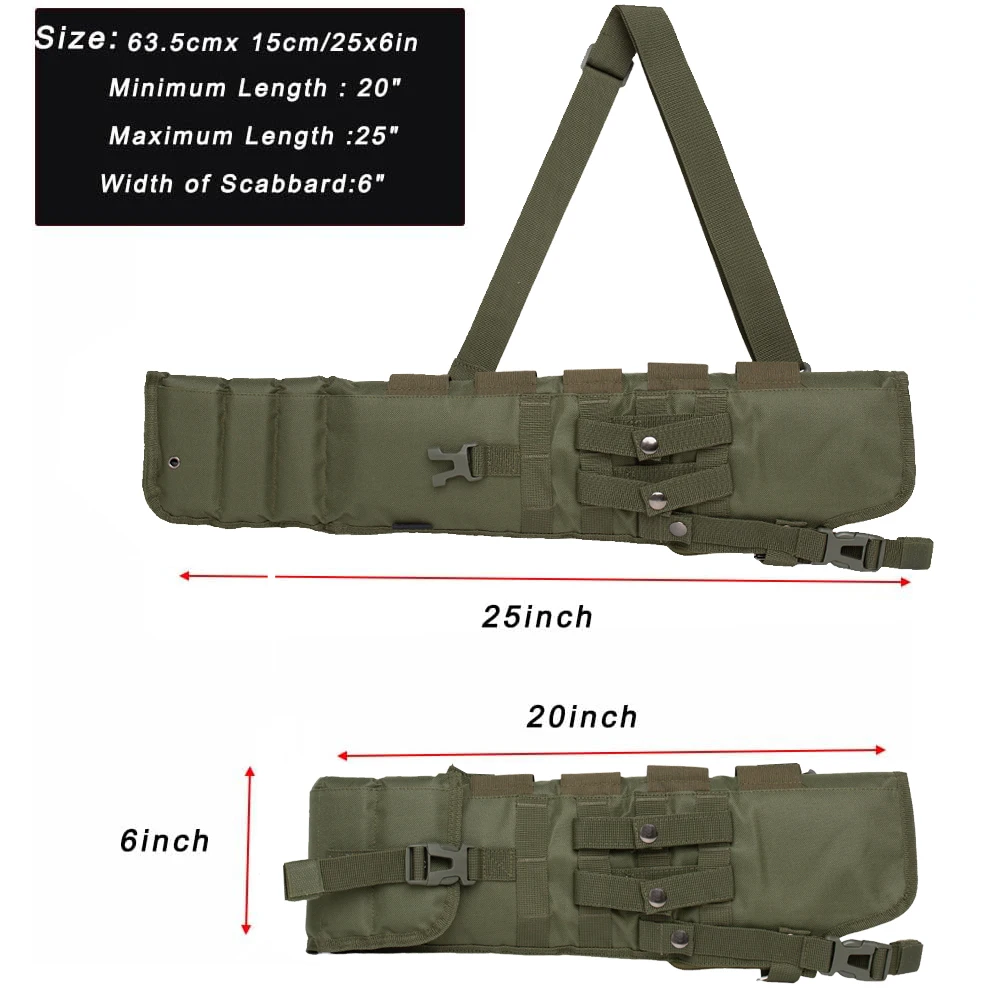 Bolsa táctica para vaina de Rifle y escopeta, funda Molle para hombro, bolsa acolchada, bolsas de caza con bolsa de concha, bolsas de transporte largas - imagen 4
