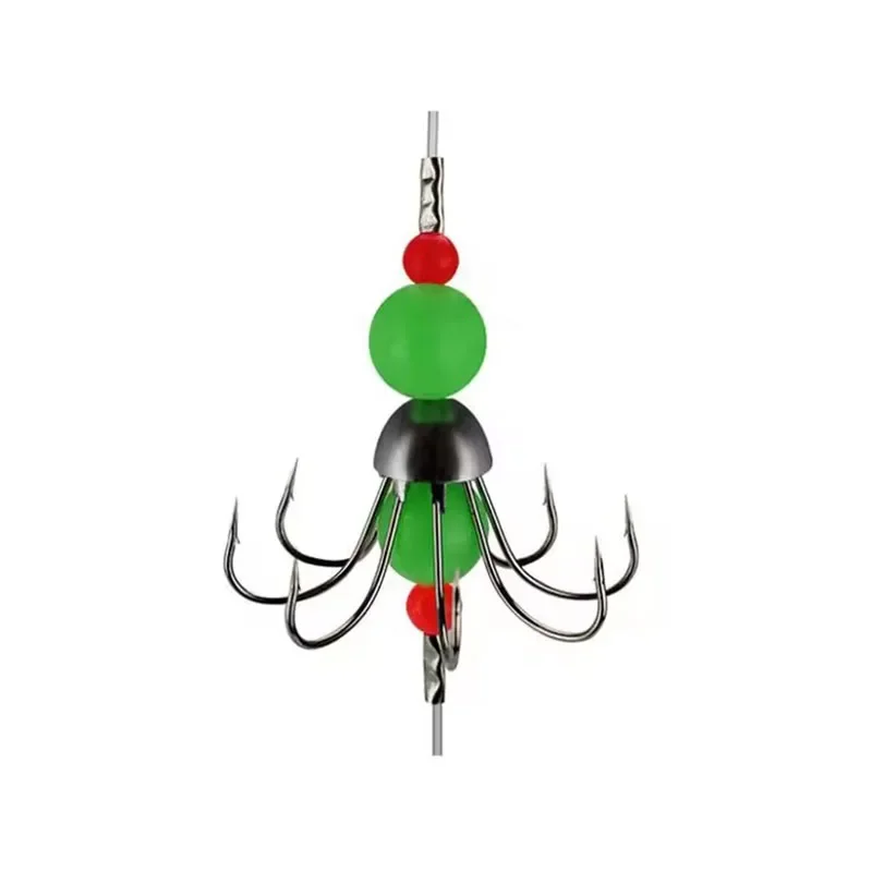 Anzuelo de calamar luminoso de 43cm/42g, anzuelo de cuerda de ocho garras, señuelo de pesca de agua salada, pulpo de pesca nocturna con aparejos de plantilla de plomo - imagen 5