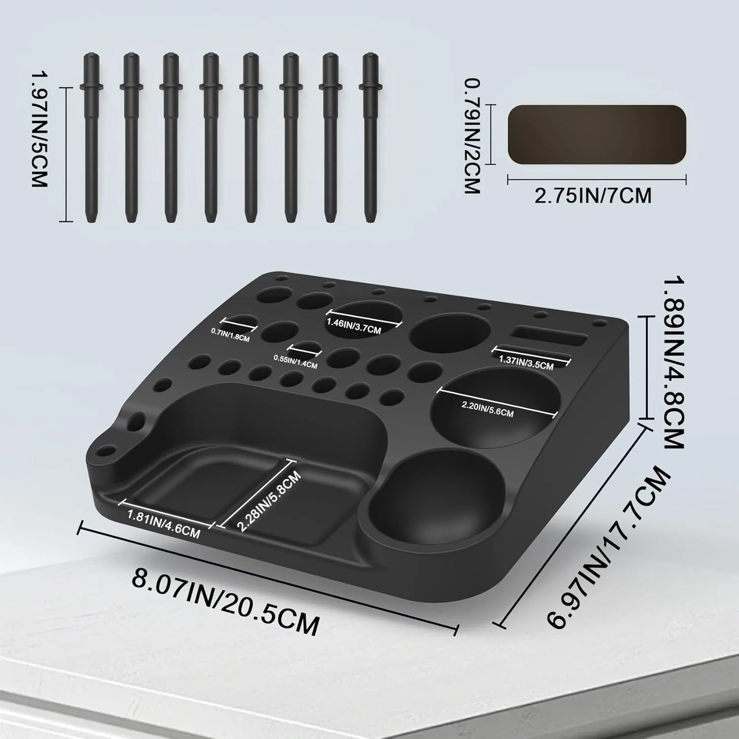 Organizador de herramientas para atado de moscas con imanes suaves, Material ABS, soporte de carrete de hilo Caddy de escritorio, bandeja segura para accesorios de pesca con mosca - imagen 3