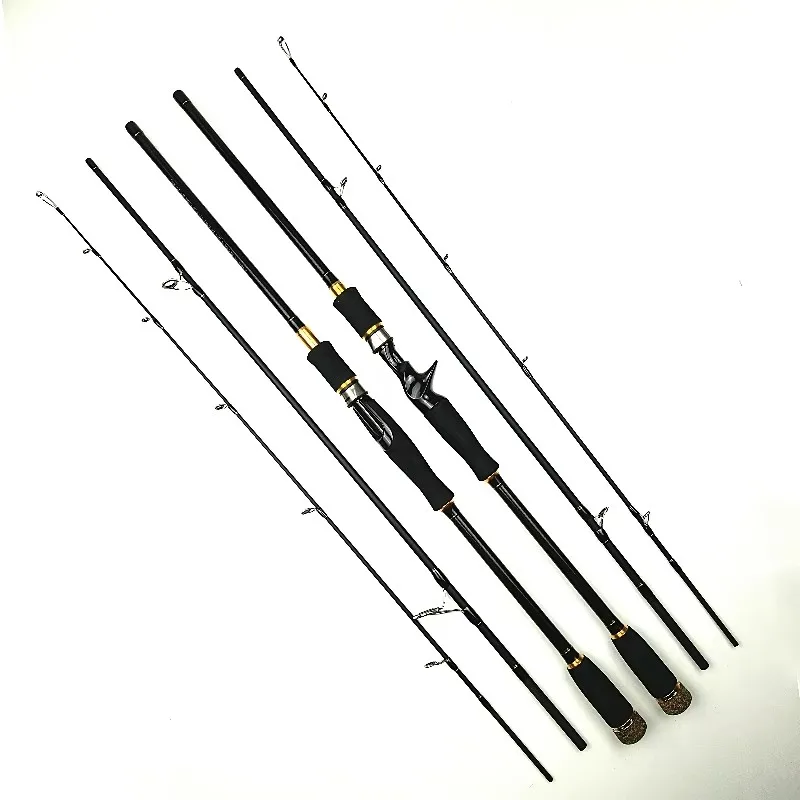 1,8/2,1/2,4 m 3 secciones M potencia caña de pescar de carbono fundición caña de lubina señuelo 10-25g caña de pescar de viaje portátil ligera - imagen 4