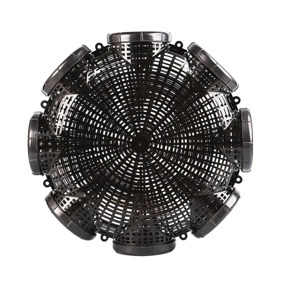 Red de peces con 3/6/8 agujeros, jaula de red de pescado negra, jaula de barro de plástico duradera, trampa multifuncional fácil de instalar, Anguila sin fin - imagen 4