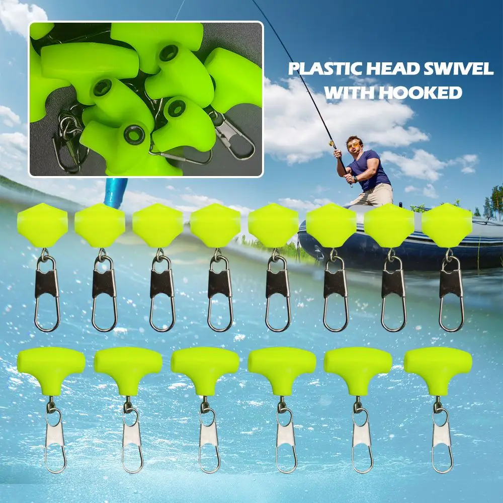 Cabezal de plástico giratorio con enganchado, gancho de pesca, Clip de deslizamiento, broche transparente, deslizamiento de peso para línea de pesca trenzada, nuevo, 3 piezas - imagen 5