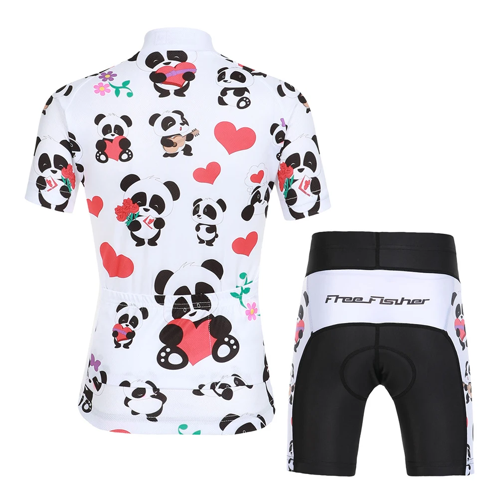 Maillot ciclismo verano niña panda con pantalón corto acolchado - imagen 4