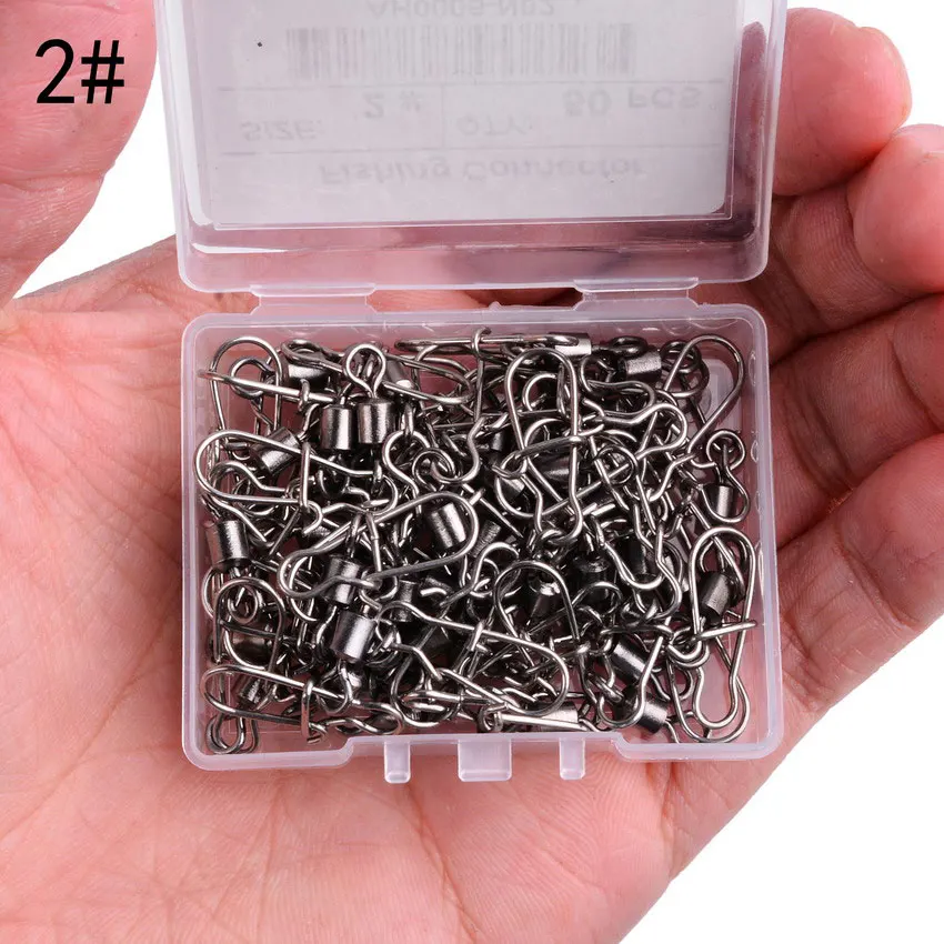 50 Uds Pike pesca accesorios Pin conector rodamiento rodante giratorio de resorte de acero inoxidable señuelo para anzuelo gira abordar pescado herramientas - imagen 5