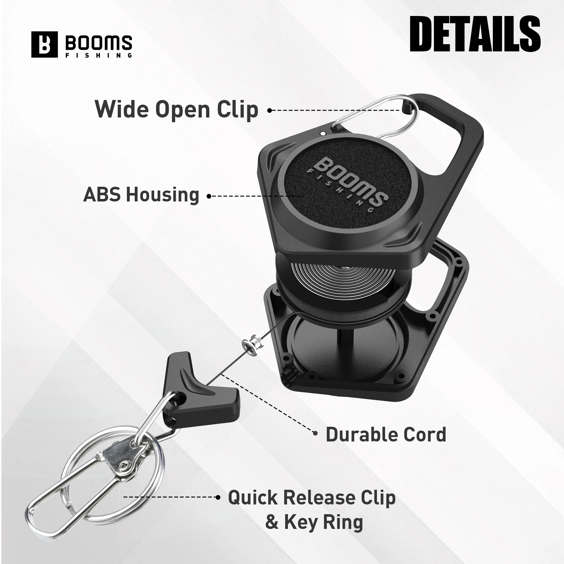 Retractor Booms Fishing Zinger, 3 uds., Retractor de pesca con mosca con cordón retráctil de 27,5 ", llavero para tijeras clave, herramienta portátil - imagen 4