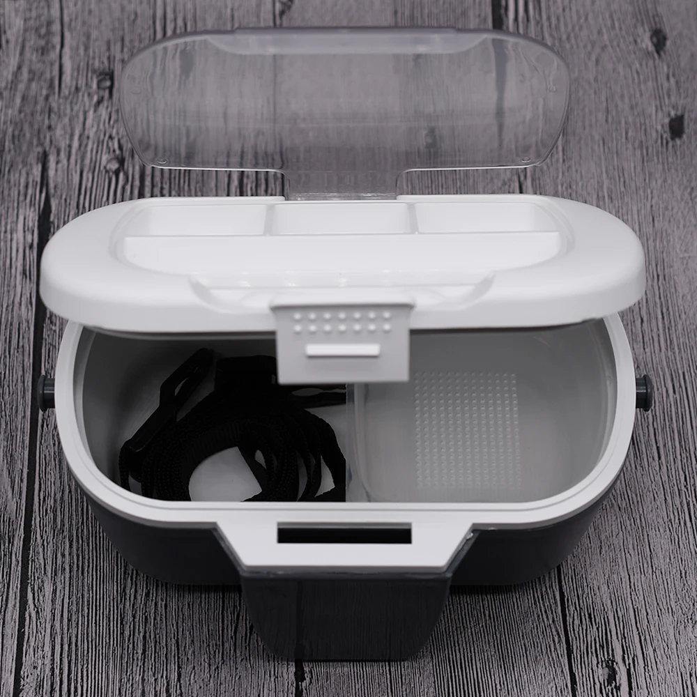 MNFT 1 Uds. Caja de conservación de cebo vivo de lombriz de tierra caja de almacenamiento de aparejos de pesca aislante con cinturón - imagen 2