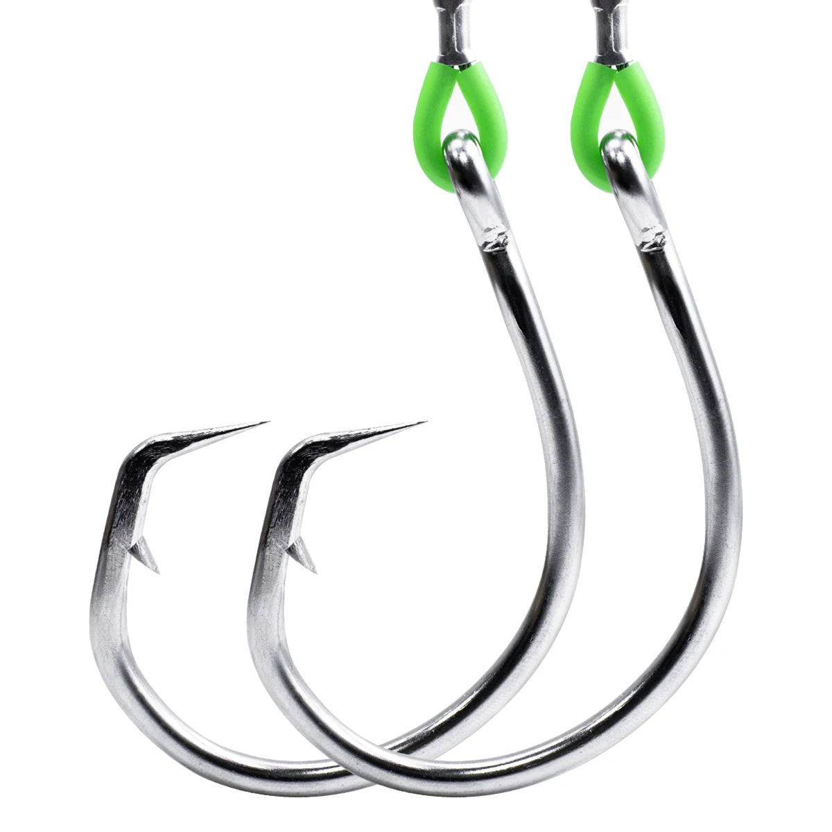 ZYZ 2 unids/lote anzuelos de pesca de mar aparejos de atún grandes 14/0 #   16/0 #   18/0 #   Gancho circular con plataformas de tiburón para pesca en barco, alambre de acero de 49 hebras - imagen 4