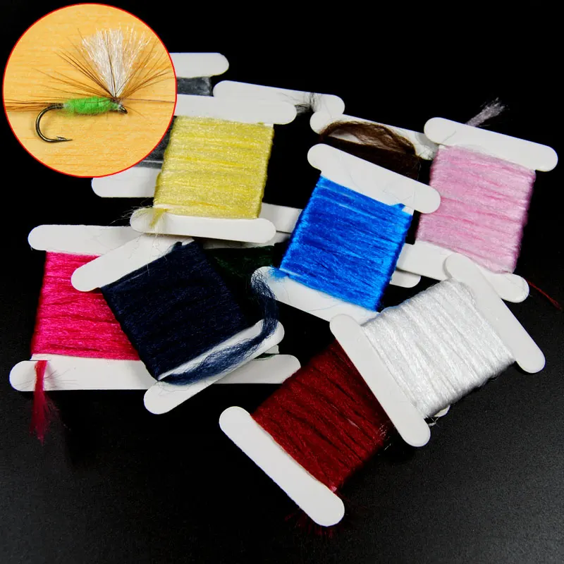 Wifreo, 2 m/tarjeta, Para poste, hilo de ala, fibra sintética de PP, Material de atado de moscas para para paracaídas, alas de cola de mosca seca, Señuelos de pesca de trucha - imagen 2