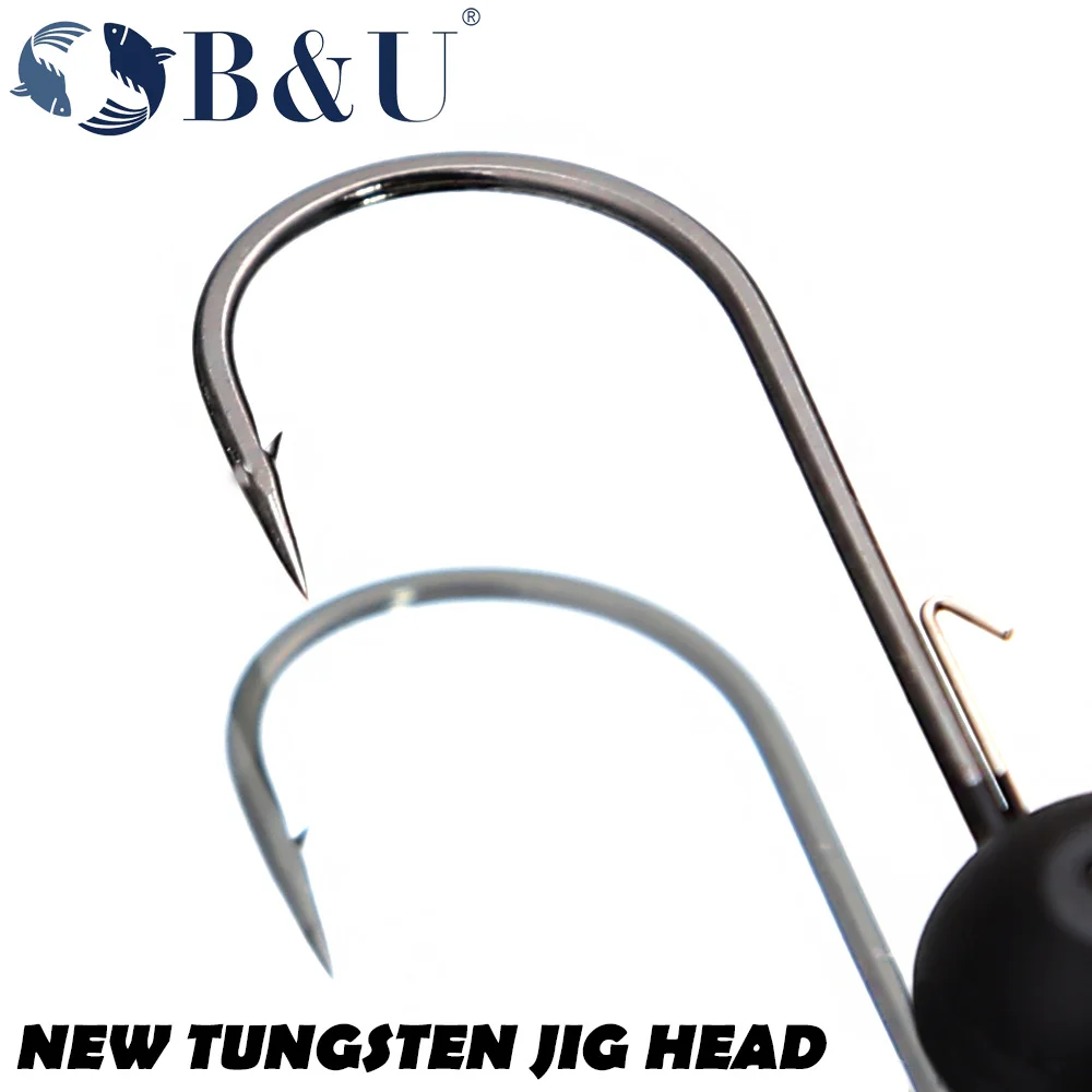 Anzuelos Jig Head tungsteno B&U con púas para depredadores - imagen 5