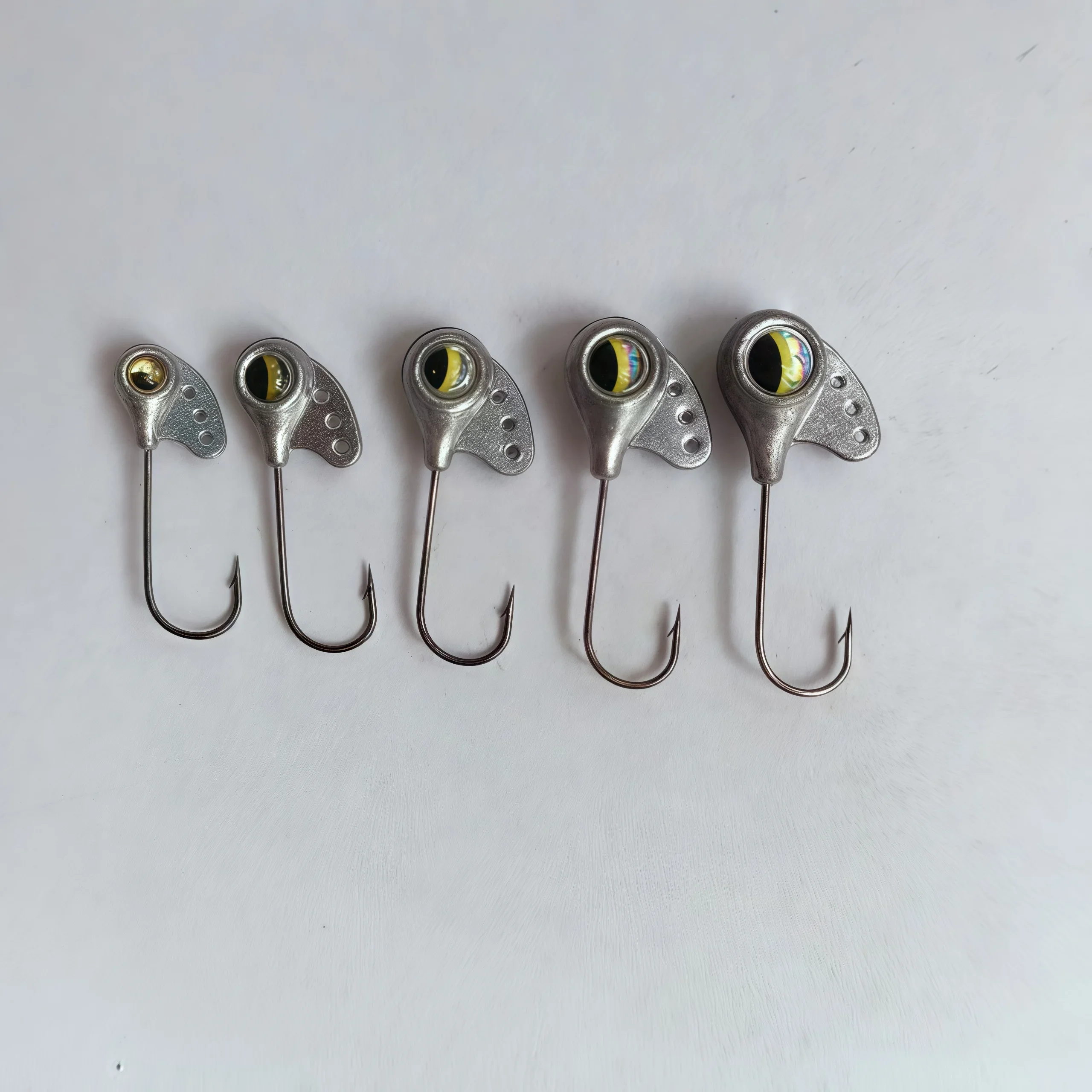 MUKUN 10 Uds juego de luz AJING anzuelos de pesca 1g 1,5g 2g 2,5g 3g para cebo Rockfish Finesse Jig Head anzuelo de gusano - imagen 5
