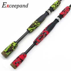 Exceepand rojo verde CAMO EVA mango de caña de pescar giratoria piezas de agarre dividido componente de varilla de reparación DIY para actualización de Lucio