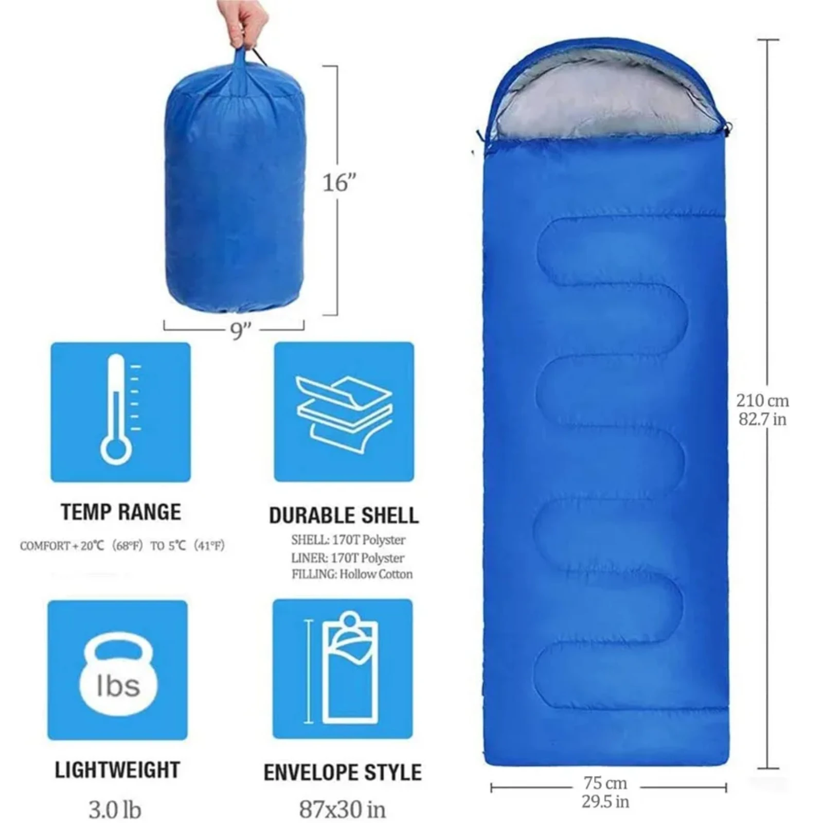 Saco de Dormir Impermeable Ultraligero Sanlike – Ideal para Pesca - imagen 4