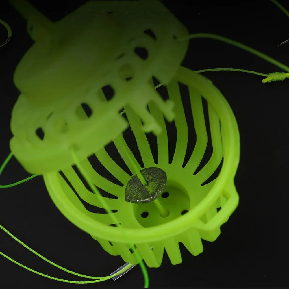 Alimentador de pesca, jaula para cebo, cesta lanzadora, soporte para alimentador, Kit de anzuelos de pesca de carpa con conector flotante, equipo de accesorios para plomo - imagen 5