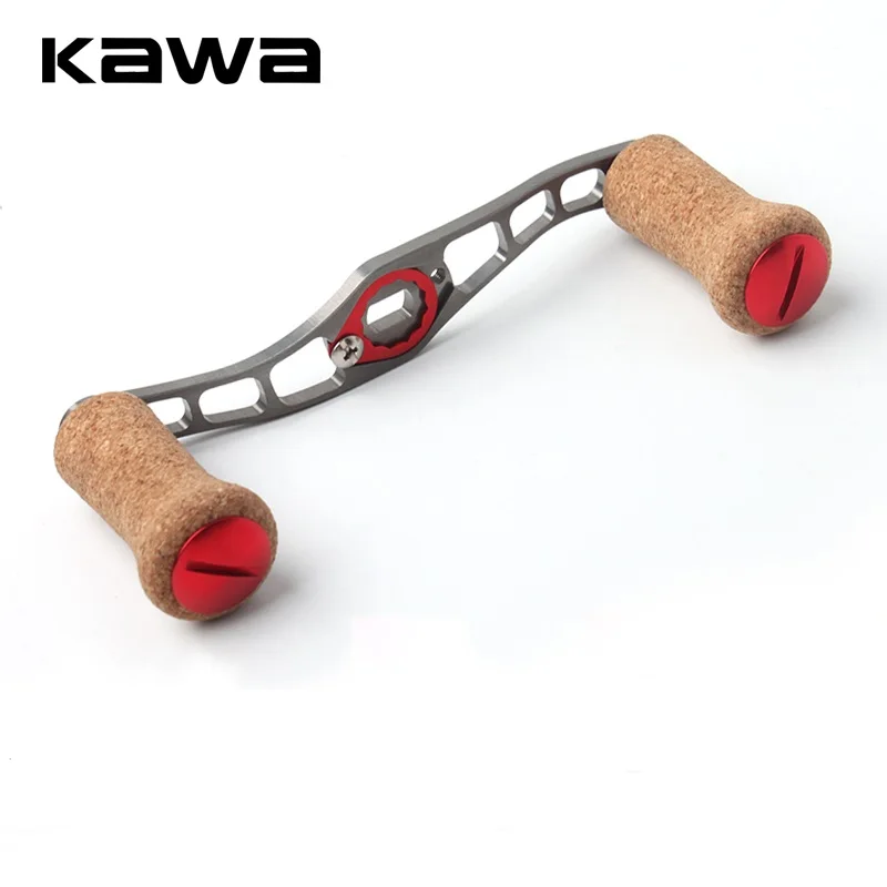 Kawa-mango de carrete de pesca, mano de aleación de aluminio con perilla de corcho para Da/Abu/shim, tamaño del agujero de Baitcasting 7*4/8*5mm de longitud 105mm DIY