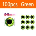 Green 100pcs 9mm