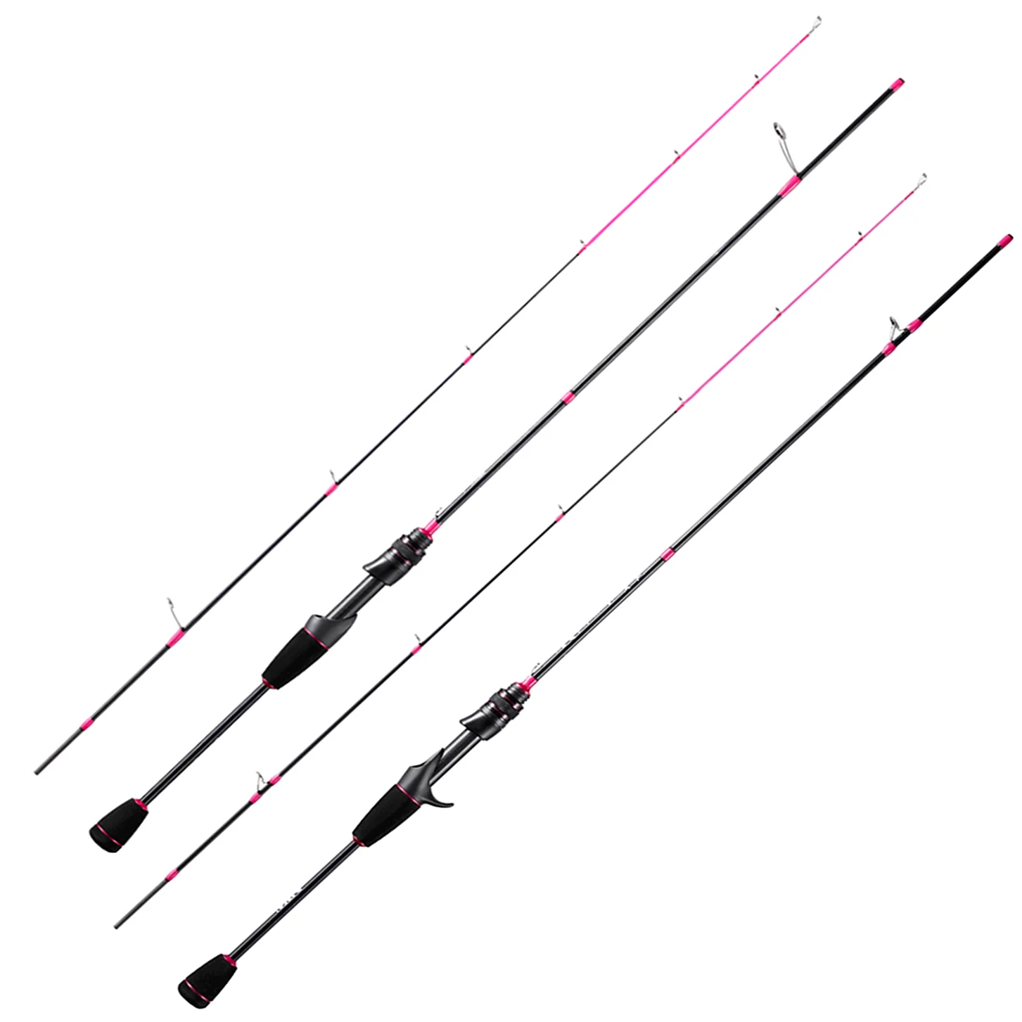 Hunting Goddess-caña de pescar de carbono de acción rápida para mujer, caña de pescar de 5 pies UL, súper ligera, color rosa sólido, 1,35/1,5/1,68/1,8 m - imagen 3