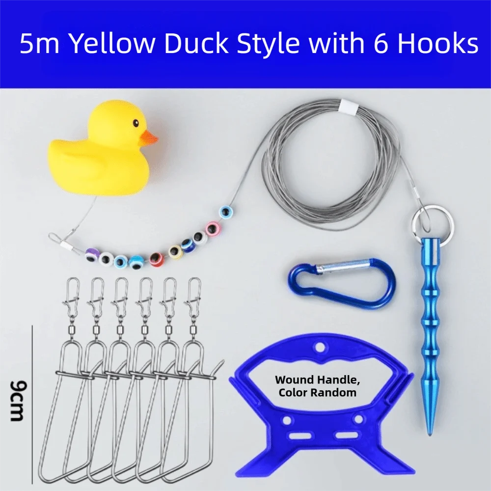 Nuevo Hebilla de pez vivo de acero inoxidable, forma de pato, diseño Simple, botón de pesca, 6 botones colgantes, pesca en carretera - imagen 2