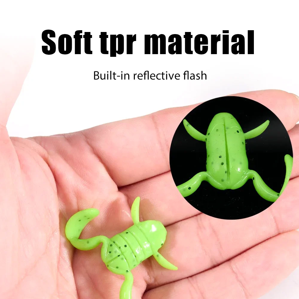 5 uds Pedal señuelo de pesca de rana Topwater señuelo suave lubina pez negro Artificial mandarín surfista agua señuelo cabeza de serpiente lubina cebo suave - imagen 3