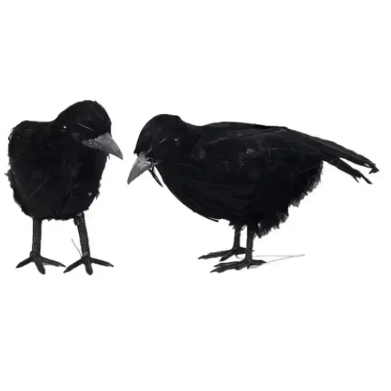 1 ud./3 uds. De juguetes de pájaros falsos de cuervo negro, plumas, repelente de aves, accesorios de plagas, suministros para fiestas, estatuas de jardín, esculturas al aire libre - imagen 5