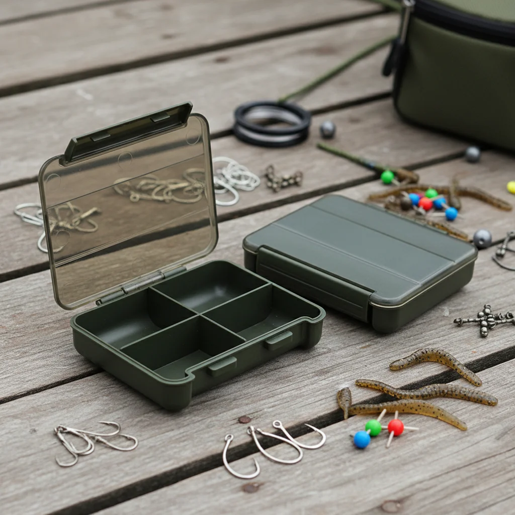 Caja de señuelos de pesca portátil, caja organizadora de rejillas múltiples con tapa para señuelo de pesca, anzuelo flotante, cebo Luya, aparejos de pesca al aire libre