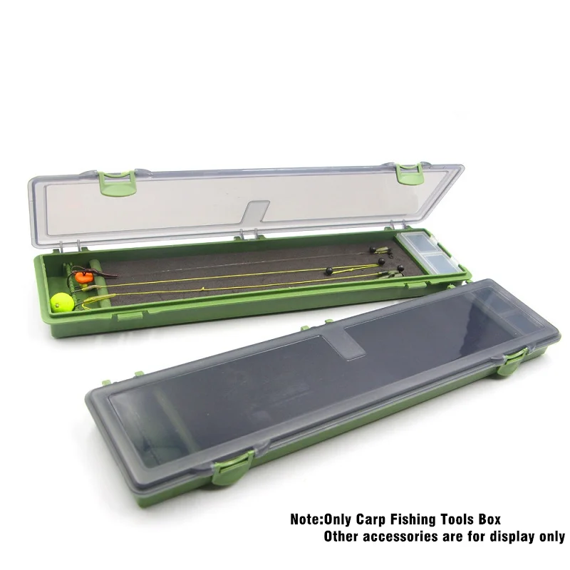 Caja de Herramientas de pesca de carpa con rejilla separada multifunción, cajas de almacenamiento de cebo de señuelo, anzuelo de pesca, aparejo de pelo, organizador de contenedores - imagen 5