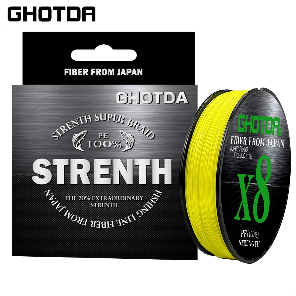 Ghotda-sedal de pesca de monofilamento para agua dulce, sedal de pesca de 8 PE, tejido sin costuras, superfuerte, 6-35,8 KG, 100m, aparejos de pesca - imagen 4