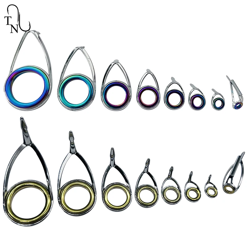 Guía de caña de pescar giratoria mediana, soporte de acero inoxidable, anillos de cerámica, accesorios de caña de pescar DIY, 10 juegos, TN75-1 - imagen 2