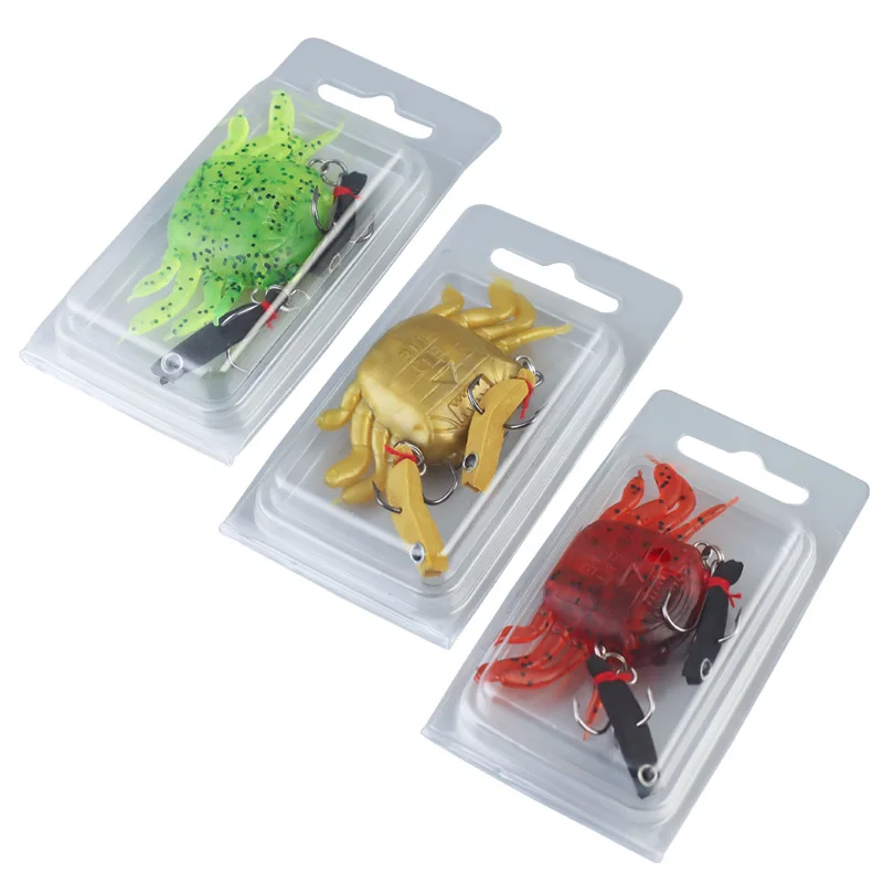 Señuelo de pesca suave de 6g, 4,5 cm, 13g, 6,5 cm, cebo Artificial de cangrejo de simulación 3D con anzuelos afilados, herramienta de aparejos de pesca de mar - imagen 5