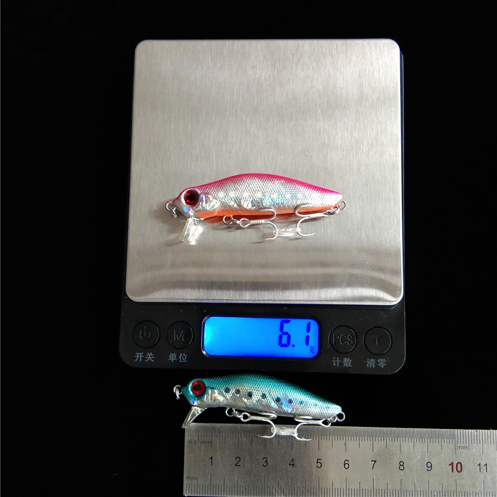 TSURINOYA-señuelo de pesca flotante, cebo de manivela de rango poco profundo, sistema de peso de tungsteno, 4 piezas, 64mm, 6g, lubina, 0-30cm - imagen 5