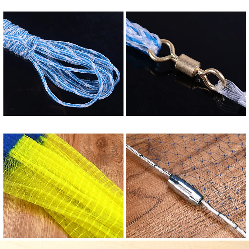 Lawaia Red de Pesca para Lanzar a Mano, Red de Aterrizaje, Red de Pesca, Malla Pequeña Fundida, Fácil de Lanzar, Moda de Pescado, Multicolor